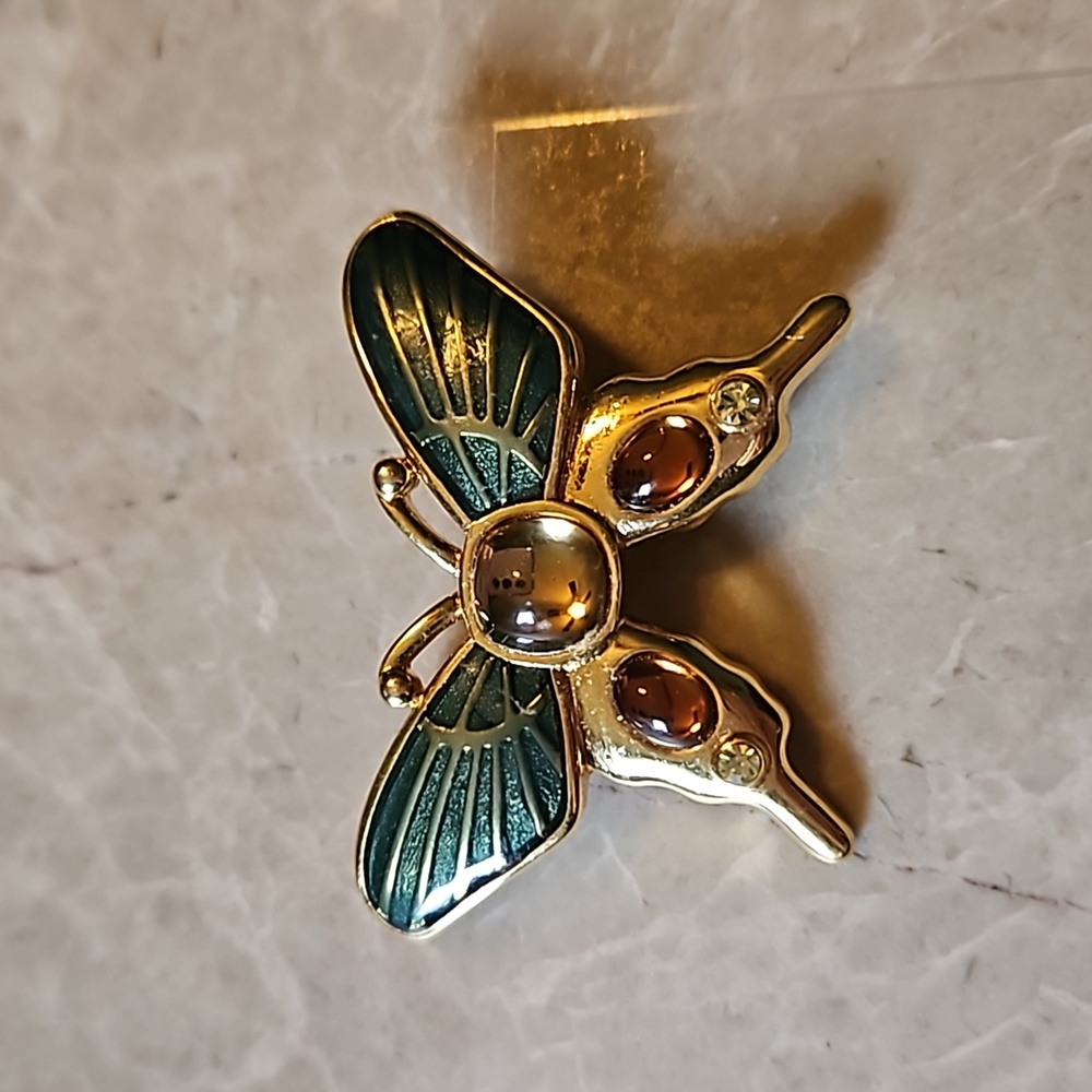 Beautiful vintage MONET butterfly brooch in art deco style